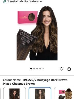 Alife Balayage Clip-In Extensions — Dark Brown with Chestnut Highlights